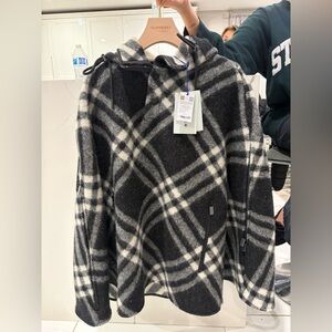 Burberry Black and White Patterned Coat